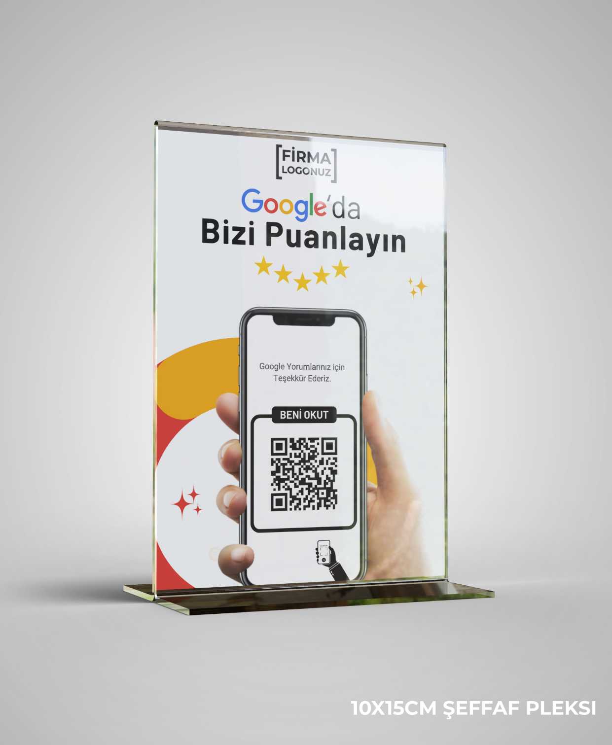 Google Karekod Yorum Standı Masaüstü Google Qr Puanlama Google A6 Boyutunda Pleksi Föy