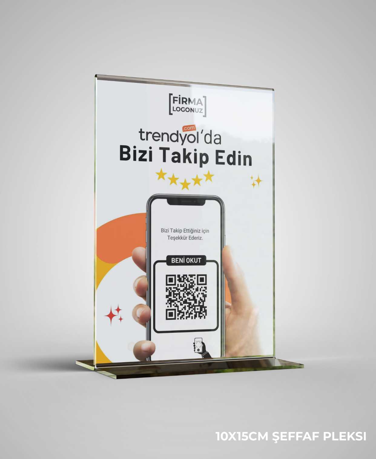 Trendyol Karekod Mağaza Profil Takip Standı Masaüstü Trendyol Qr Takip A6 Boyutunda Pleksi Föy