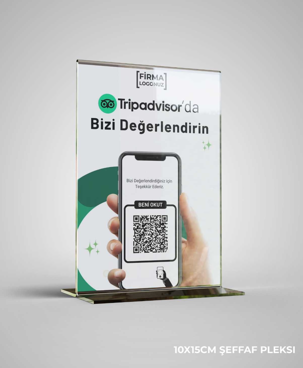 Tripadvisor Karekod Yorum Standı Masaüstü Tripadvisor Qr Değerlendirme Yorum Standı A6 Boyutunda Pleksi Föy