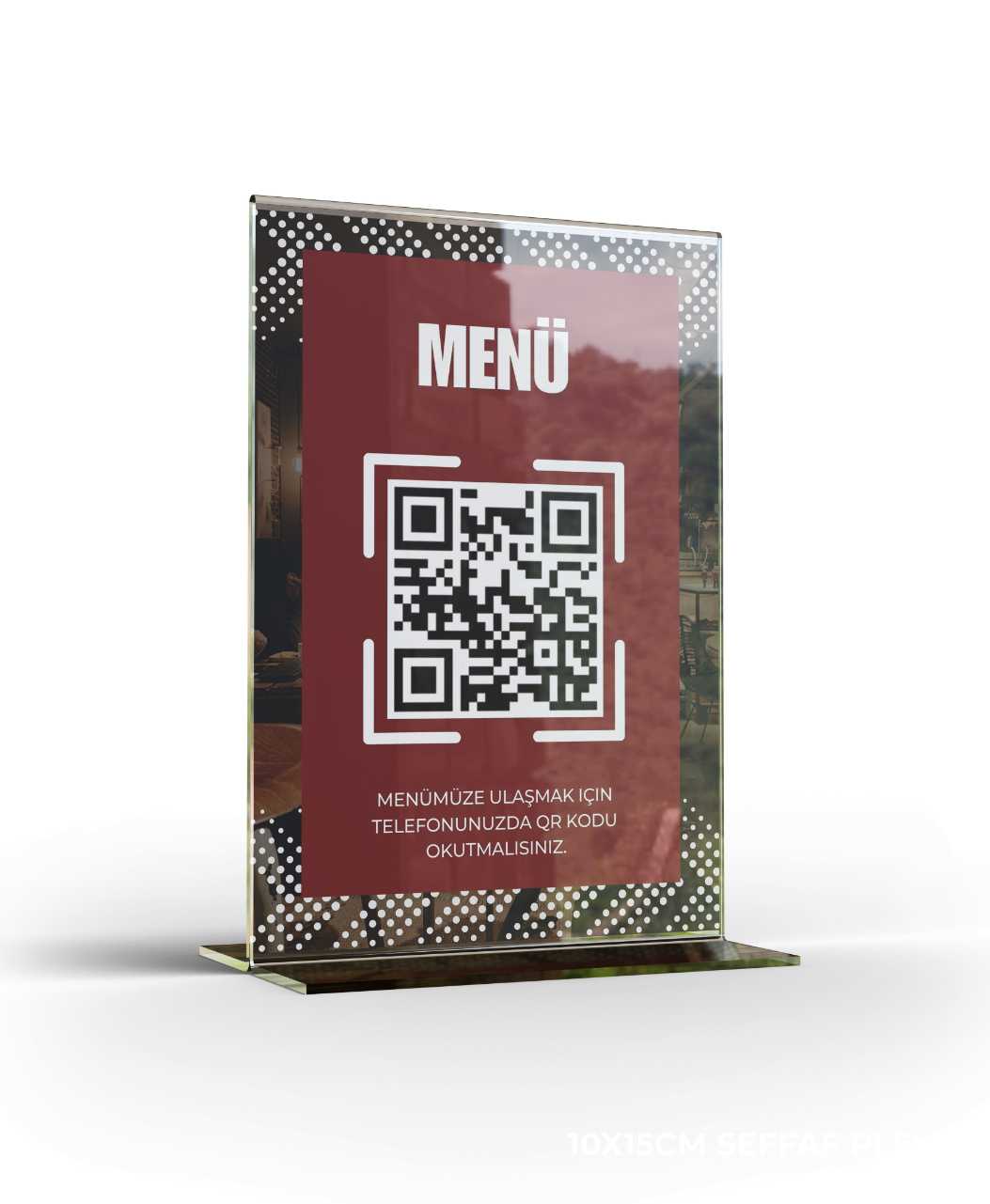 T Tipi Dikey Pleksi QR Menü Stand Fiyatlık Menü Tutucu Pleksi Föylük