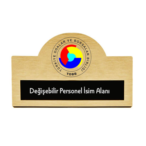 Oval Metal Yaka İsimliği -Şık ve Dayanıklı Logolu Baskılı Yaka İsimlik