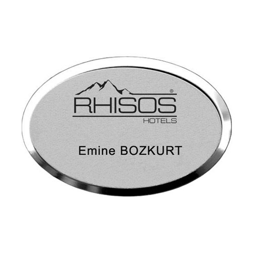 Özelleştirilebilir Oval Metal Yaka İsimliği  Logolu Firmalara Doktorlara Özel Yaka İsimlik Mıknatıslı