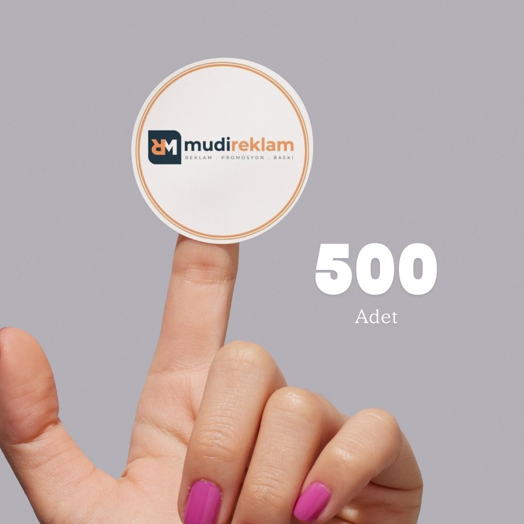 500 Adet Yuvarlak Sticker Etiket | 3x3 cm, Firmaya Özel Logolu Baskı
