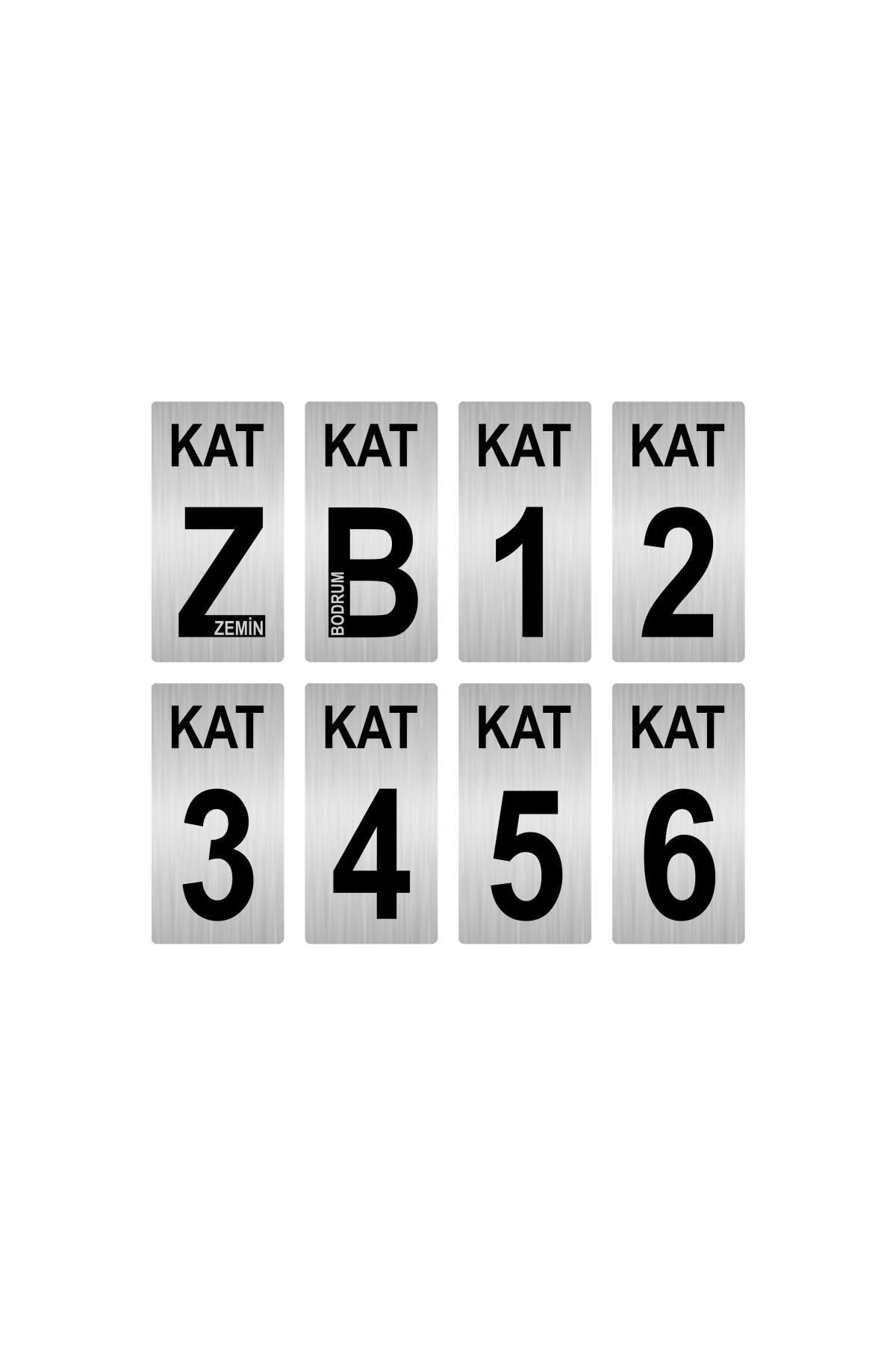 Apartman Bina Kat Numarası Levhası 6x12 Cm Gümüş Renk Kapı İsimlik Tabela