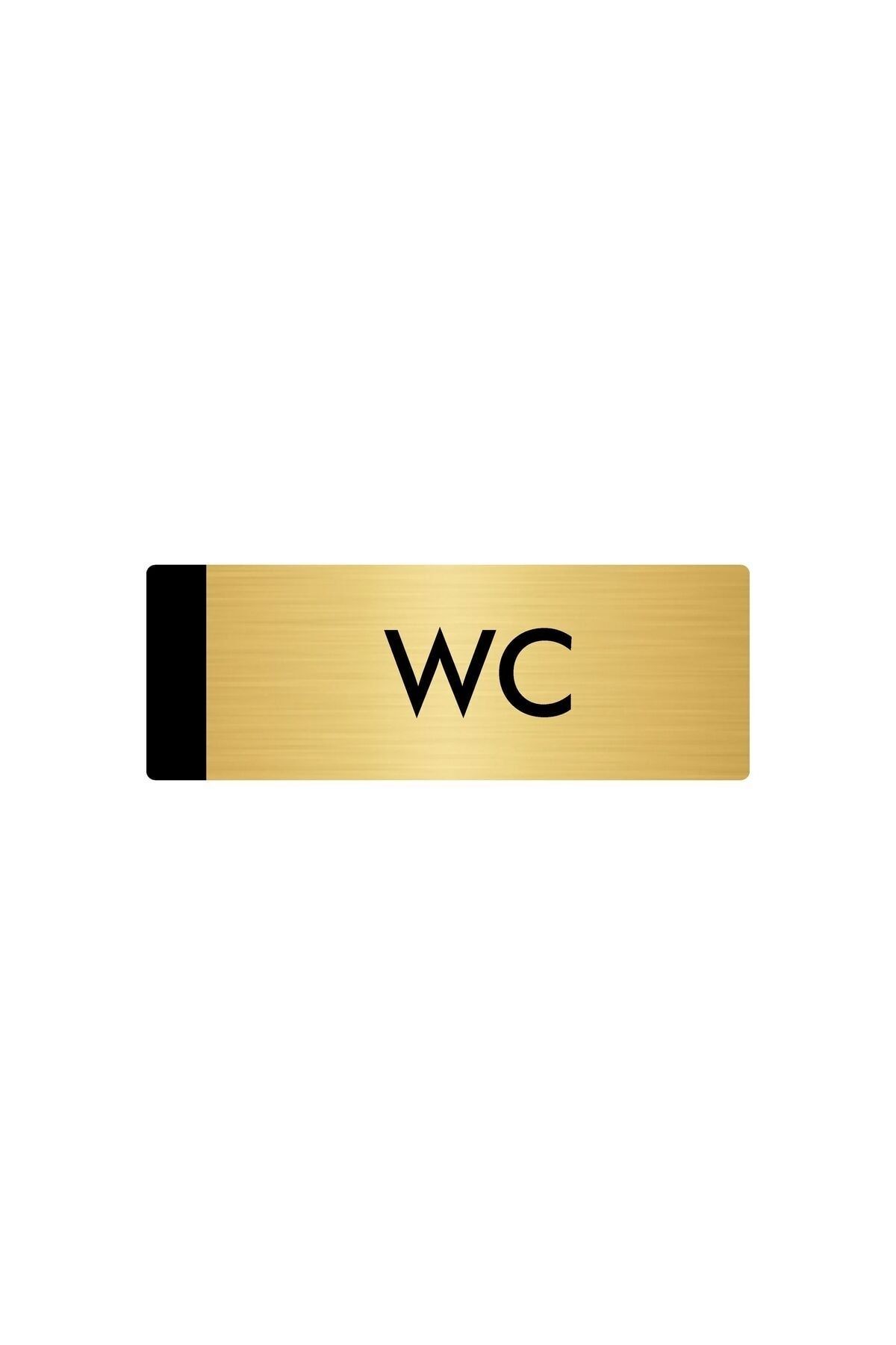 Metal Yönlendirme Levhası, Departman Kapı Isimliği Wc 5x20 Cm Altın Renk Kapı İsimlik Tabela