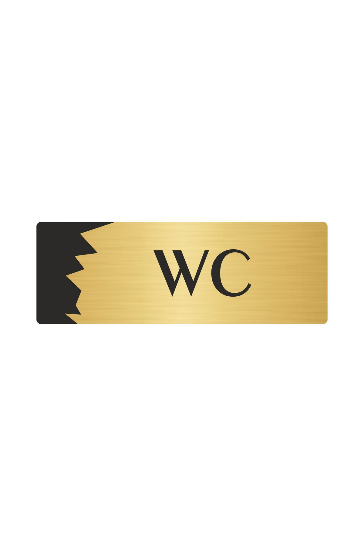 Metal Departman Kapı İsimliği, Yönlendirme levhası Wc 5X20 Cm Altın Renk Kapı İsimlik Tabela
