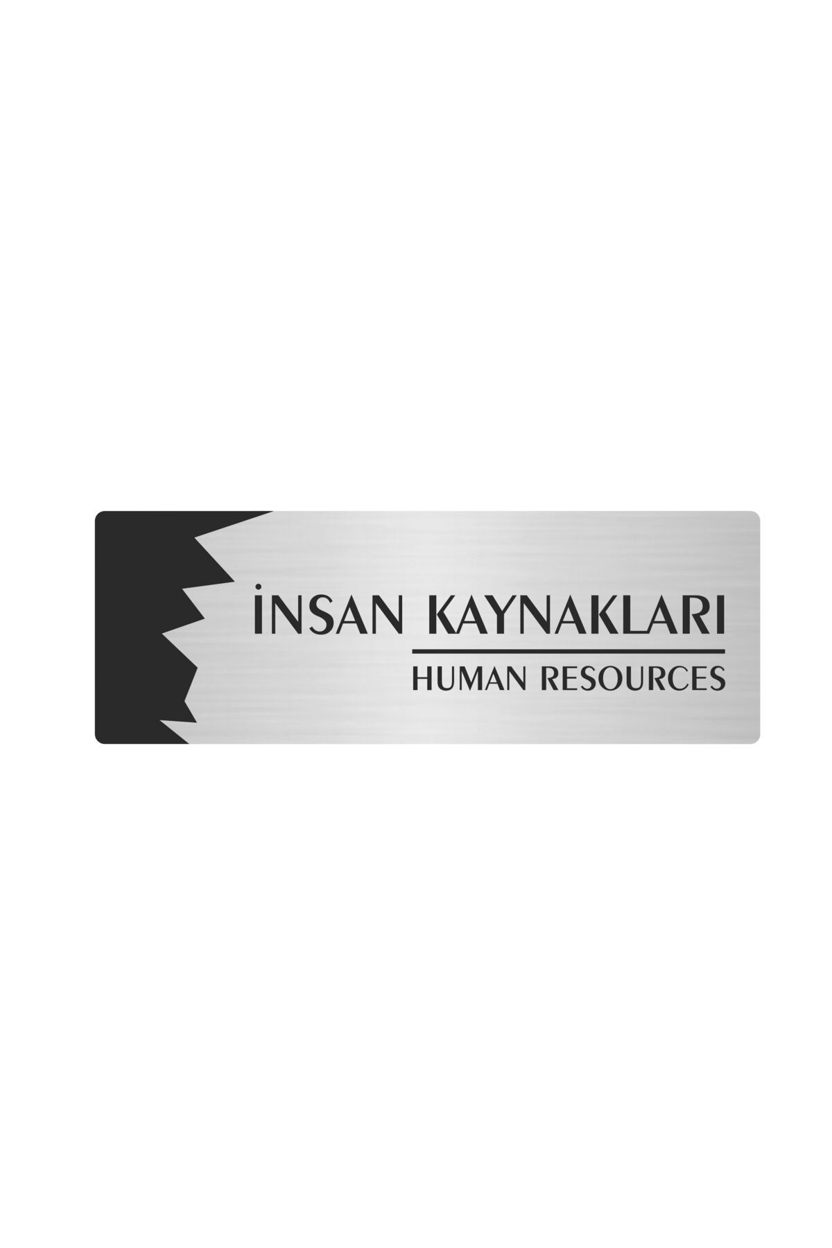 Metal Departman Kapı İsimliği, İnsan Kaynakları(Human Resources) 5X20 Cm Gümüş Renk Kapı İsimlik Tabela