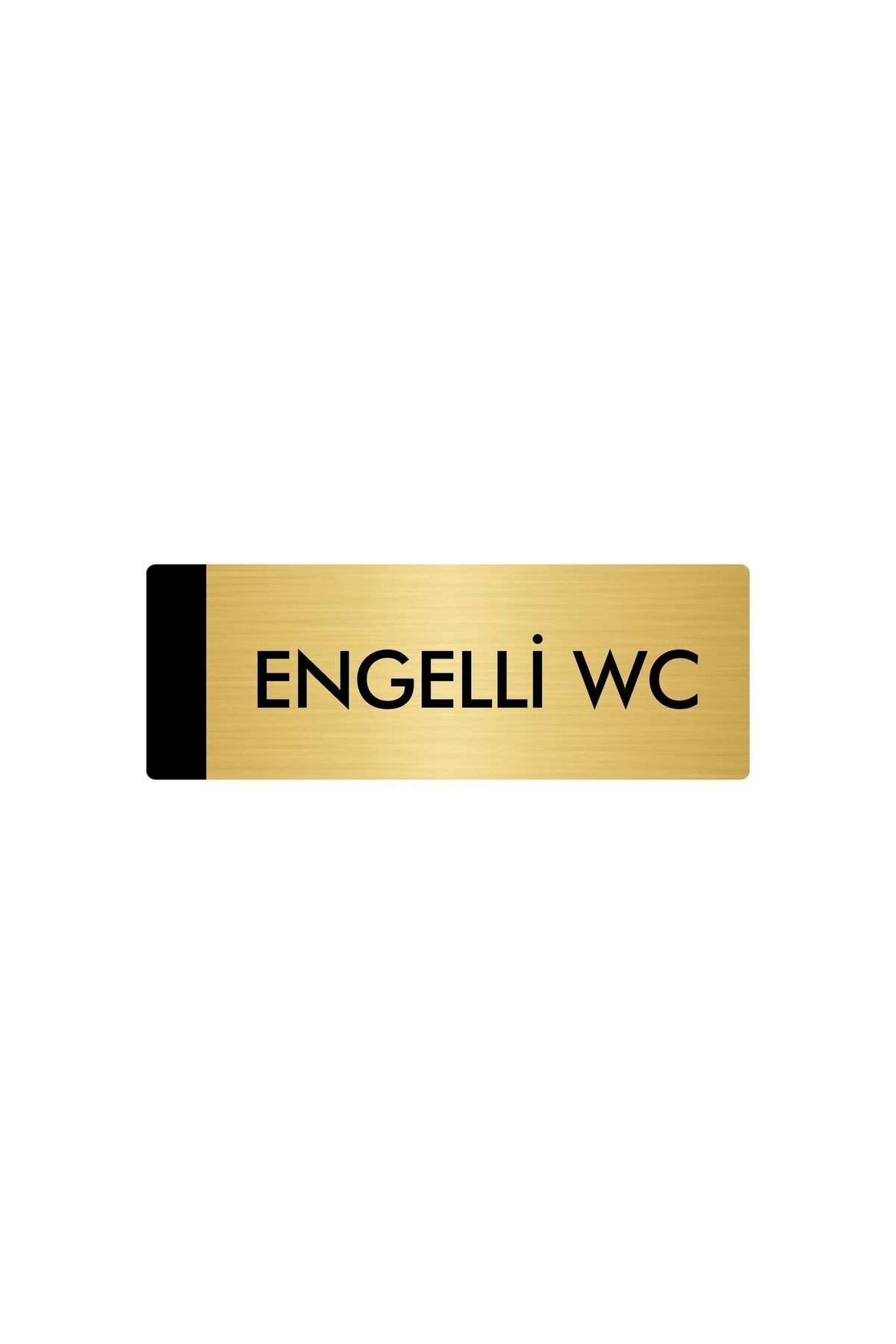 Metal Yönlendirme Levhası, Departman Kapı Isimliği Engelli Wc 5x20 Cm Altın Renk Kapı İsimlik Tabela
