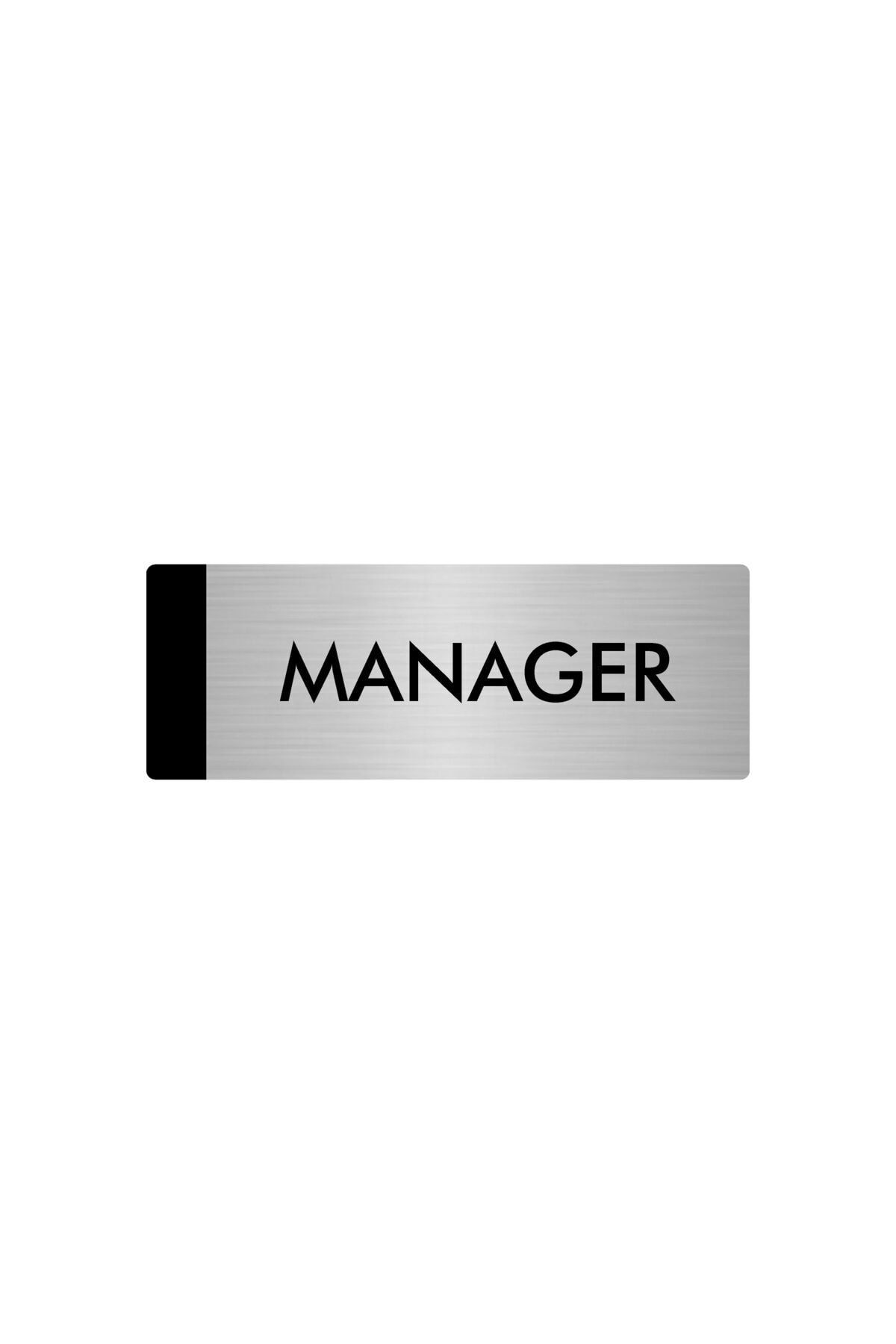 Metal Yönlendirme Levhası, Departman Kapı Isimliği Manager 5x20 Cm Gümüş Renk Kapı İsimlik Tabela