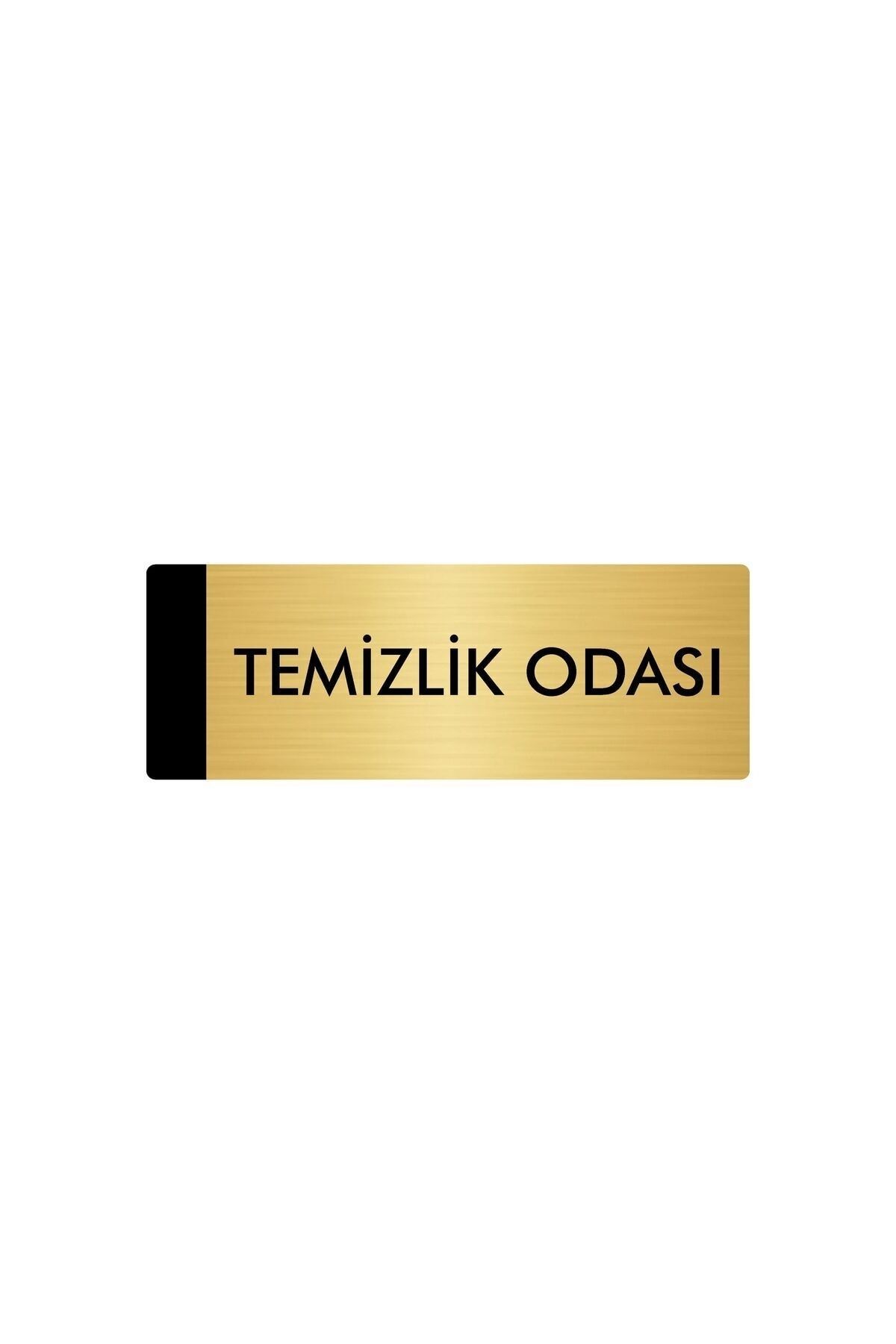 Metal Yönlendirme Levhası, Departman Kapı Isimliği Temizlik Odası 5x20 Cm Altın Renk Kapı İsimlik Tabela