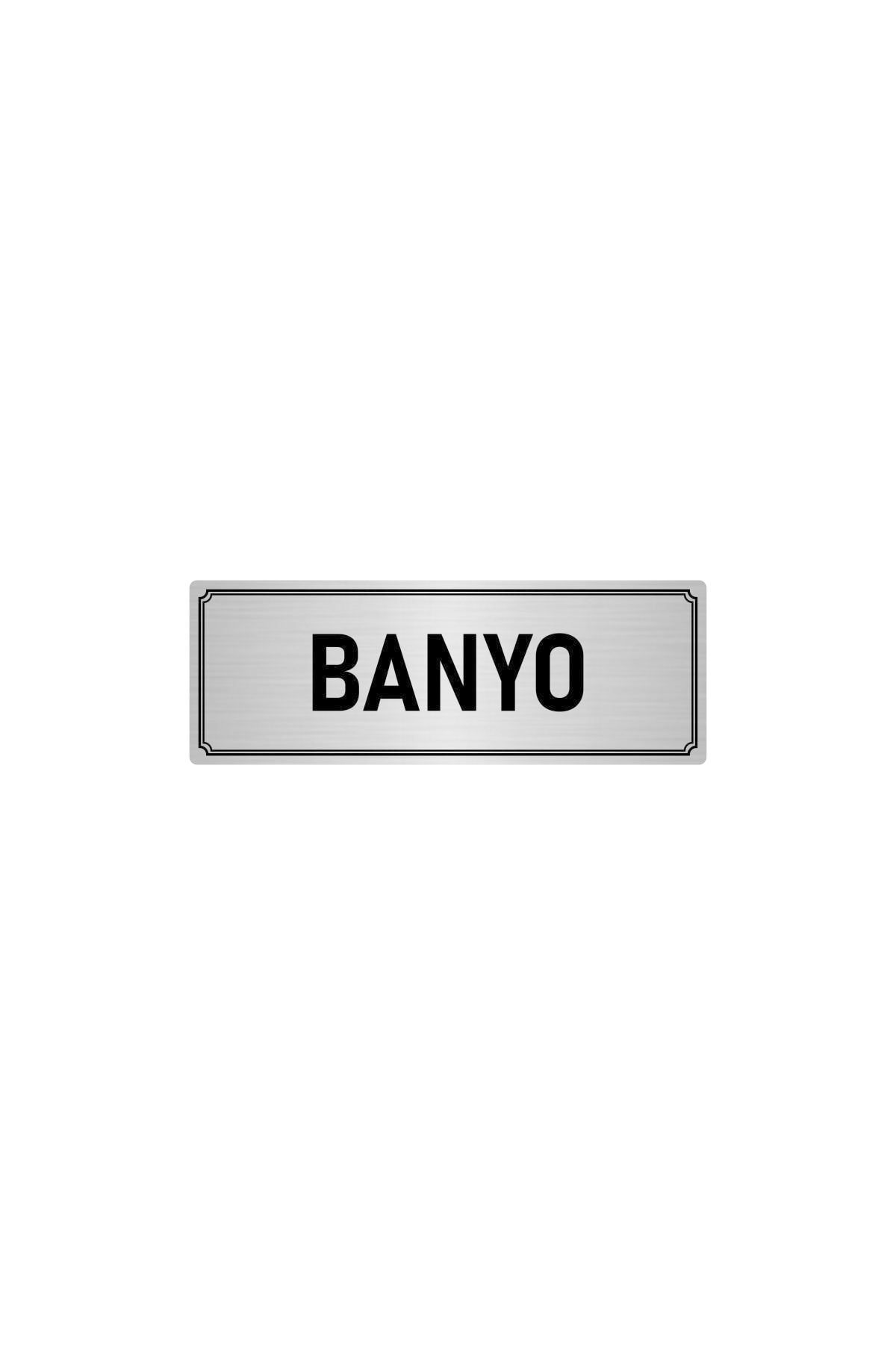 Metal Yönlendirme Levhası, Departman Kapı Isimliği Banyo 5x20 Cm Gümüş Renk Kapı İsimlik Tabela