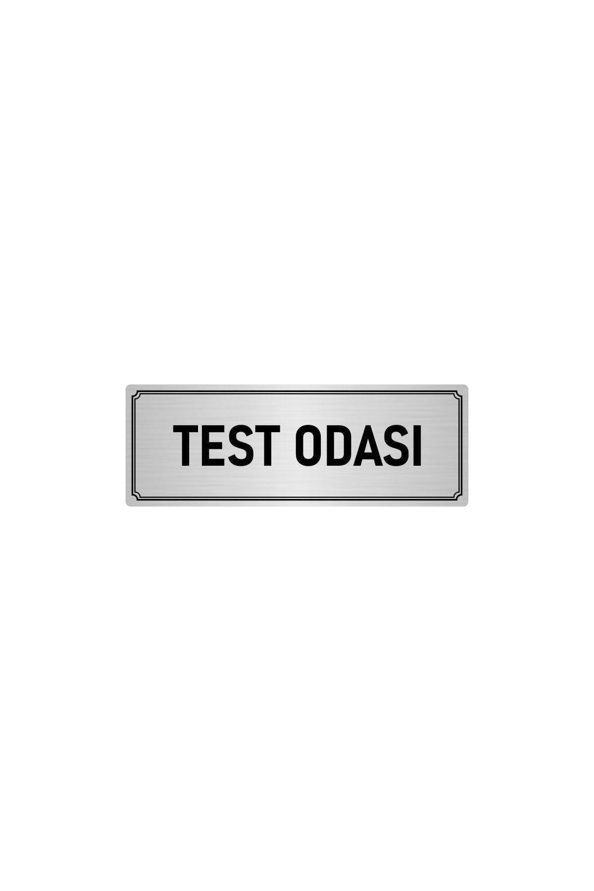 Metal Yönlendirme Levhası, Departman Kapı Isimliği Test Odası 5x20 Cm Gümüş Renk Kapı İsimlik Tabela