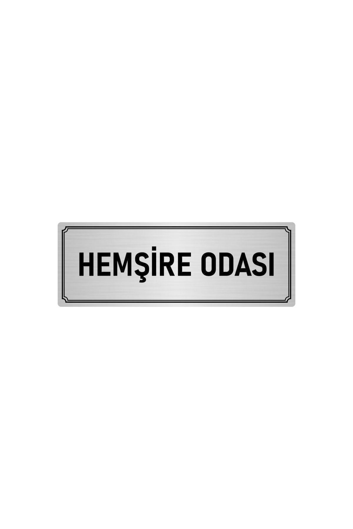 Metal Yönlendirme Levhası, Departman Kapı Isimliği Hemşire Odası 5x20 Cm Gümüş Renk Kapı İsimlik Tabela