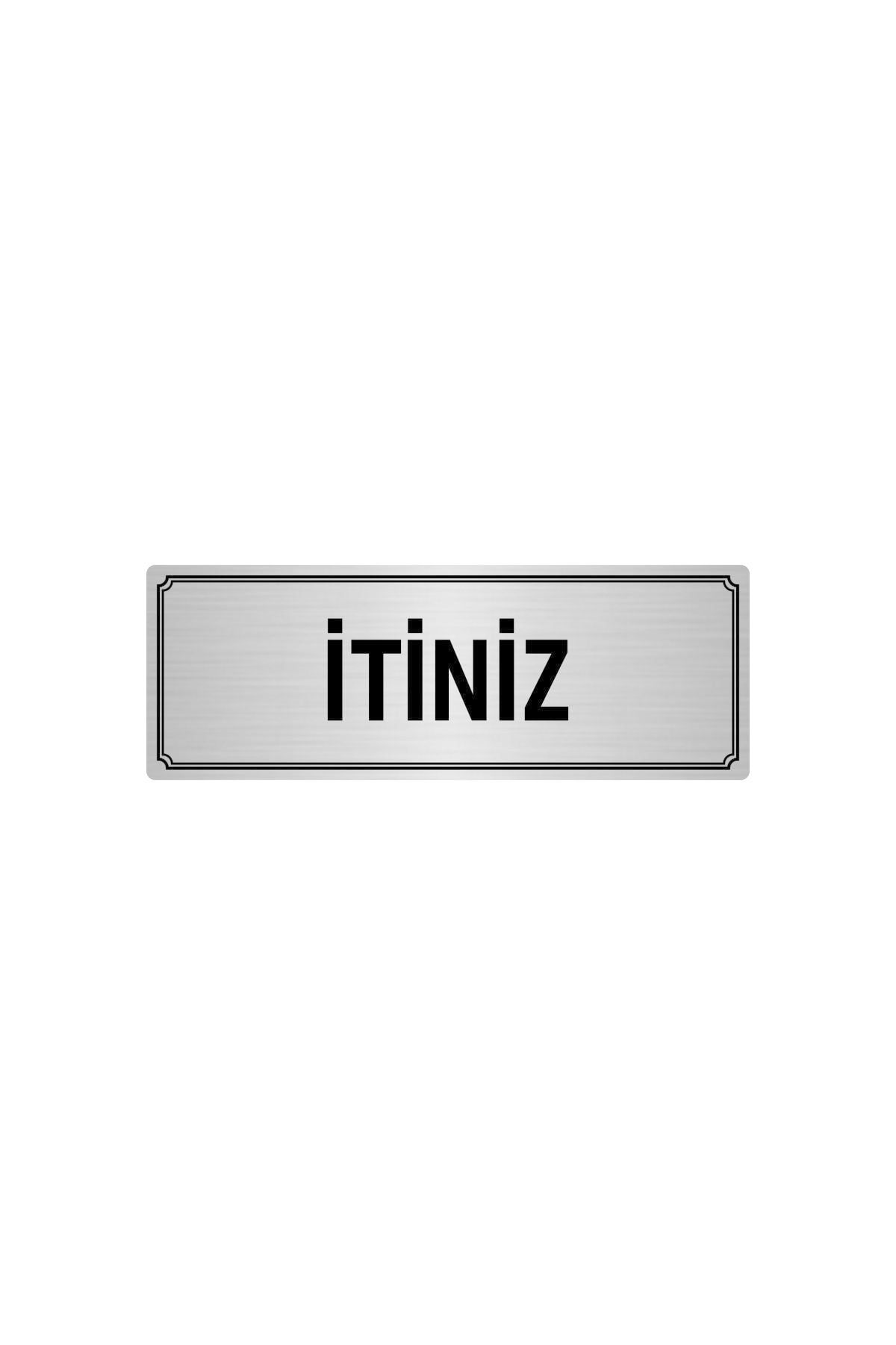 Metal Yönlendirme Levhası, Departman Kapı Isimliği Itiniz 5x20 Cm Gümüş Renk Kapı İsimlik Tabela