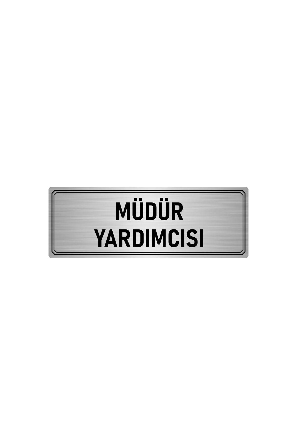 Metal Yönlendirme Levhası, Departman Kapı Isimliği Müdür Yardımcısı 5x20 Cm Gümüş Renk Kapı İsimlik Tabela