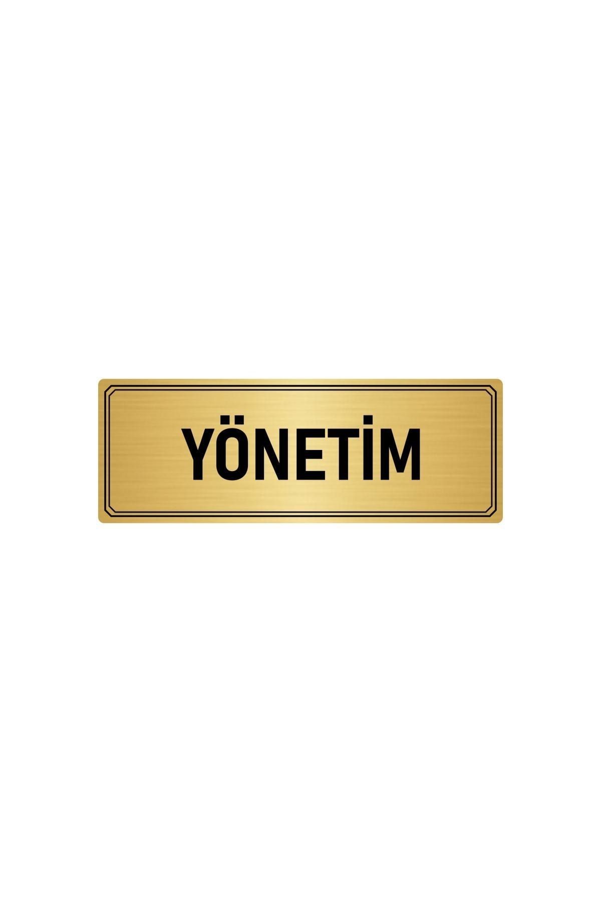Metal Yönlendirme Levhası, Departman Kapı Isimliği Yönetim 5x20 Cm Altın Renk Kapı İsimlik Tabela