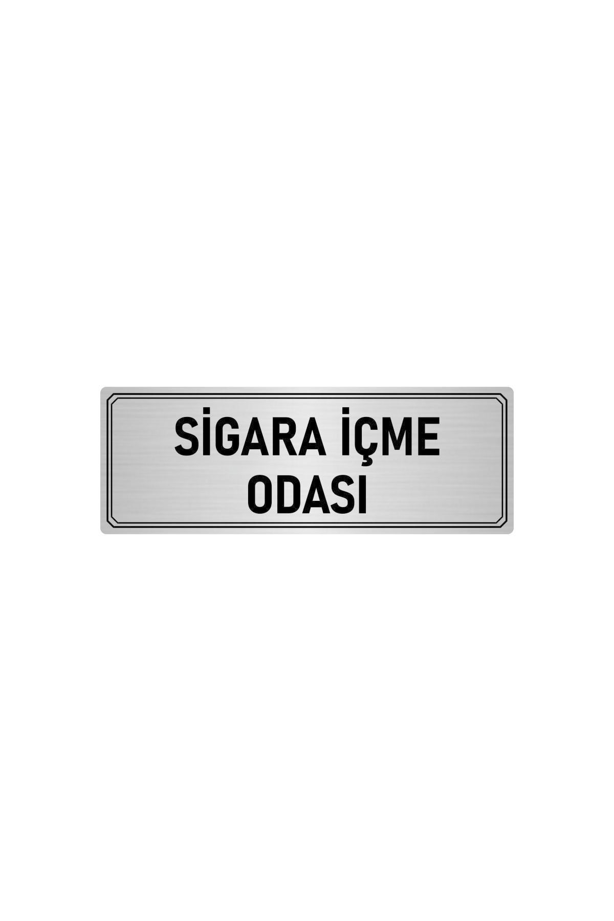 Metal Yönlendirme Levhası, Departman Kapı Isimliği Sigara Içme Odası 5x20 Cm Gümüş Renk Kapı İsimlik Tabela