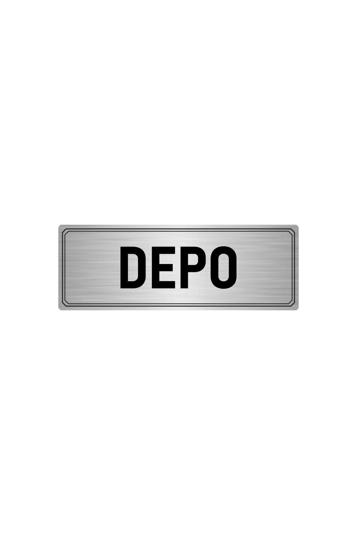 Metal Yönlendirme Levhası, Departman Kapı Isimliği Depo 5x20 Cm Gümüş Renk Kapı İsimlik Tabela
