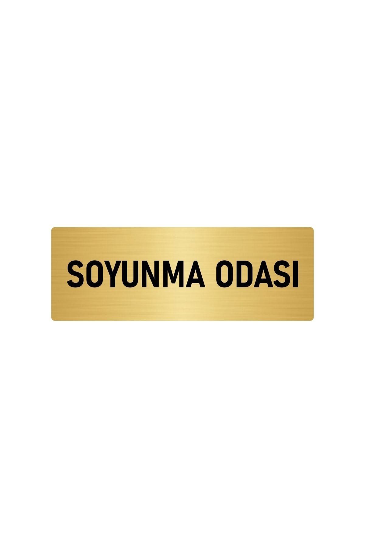 Metal Yönlendirme Levhası, Departman Kapı Isimliği Soyunma Odası 5x20 Cm Altın Renk Kapı İsimlik Tabela
