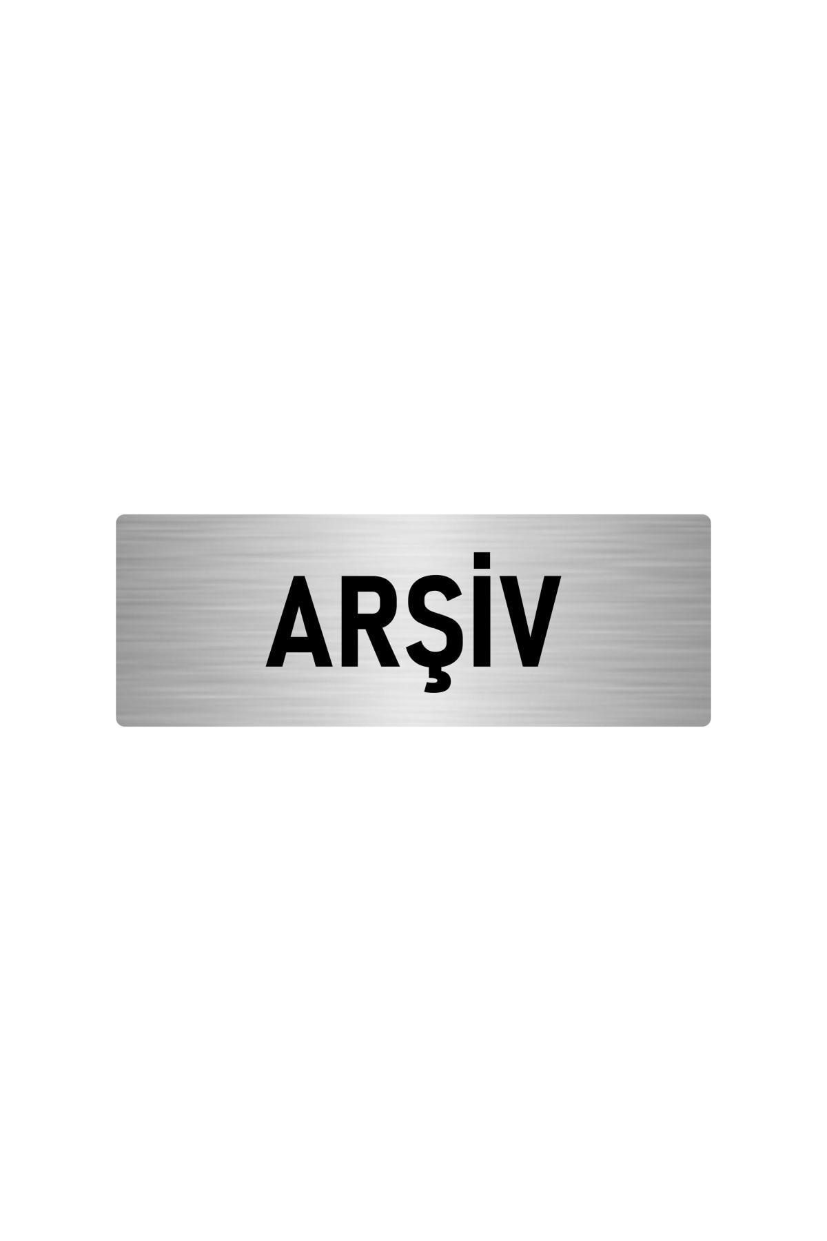 Metal Yönlendirme Levhası, Departman Kapı Isimliği Arşiv 5x20 Cm Gümüş Renk Kapı İsimlik Tabela