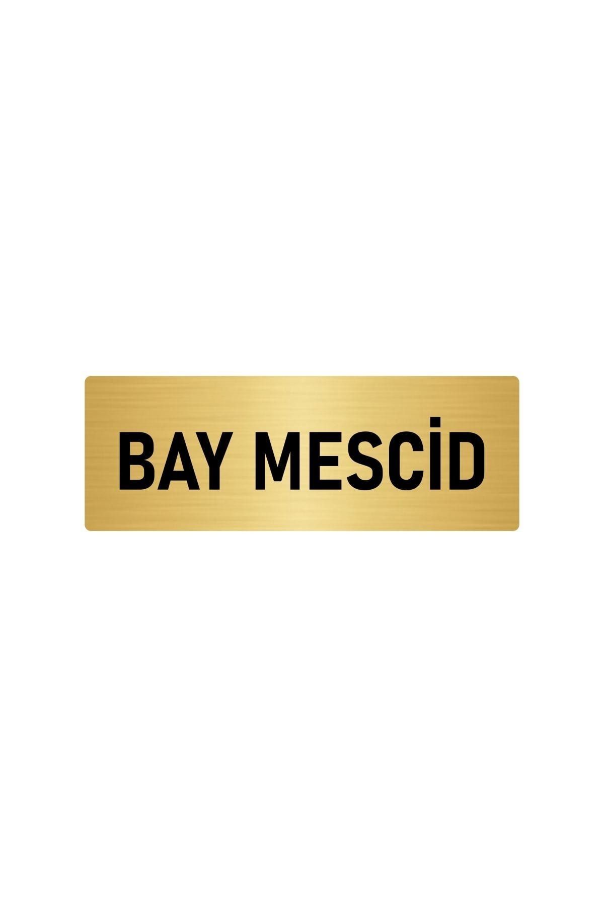 Metal Yönlendirme Levhası, Departman Kapı Isimliği Bay Mescid 5x20 Cm Altın Renk Kapı İsimlik Tabela