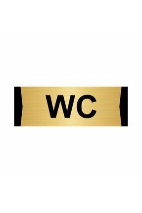 Wc 5x20cm Altın Renk Metal Yönlendirme Levhası Kapı İsimlik Tabela
