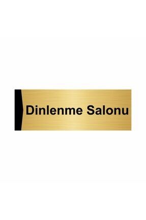Dinlenme Salonu 5x20cm Altın Renk Metal Yönlendirme Levhası Kapı İsimlik Tabela