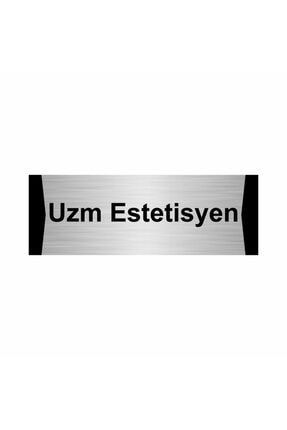 Uzm Estetisyen 5x20cm Gümüş Renk Metal Yönlendirme Levhası Kapı İsimlik Tabela