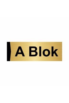 A Blok 5x20cm Altın Renk Metal Yönlendirme Levhası Kapı İsimlik Tabela