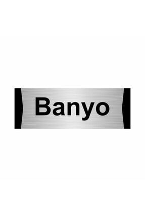 Banyo 5x20cm Gümüş Renk Metal Yönlendirme Levhası Kapı İsimlik Tabela