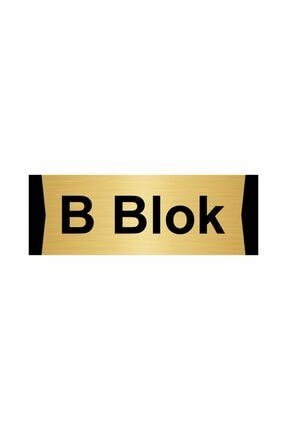 B Blok 5x20cm Altın Renk Metal Yönlendirme Levhası Kapı İsimlik Tabela