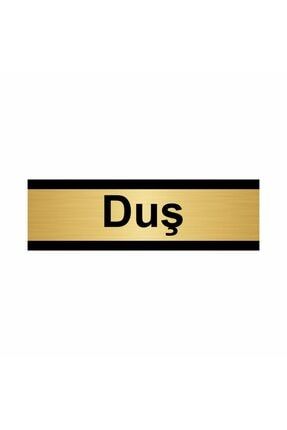 Duş 5x20cm Altın Renk Metal Yönlendirme Levhası Kapı İsimlik Tabela