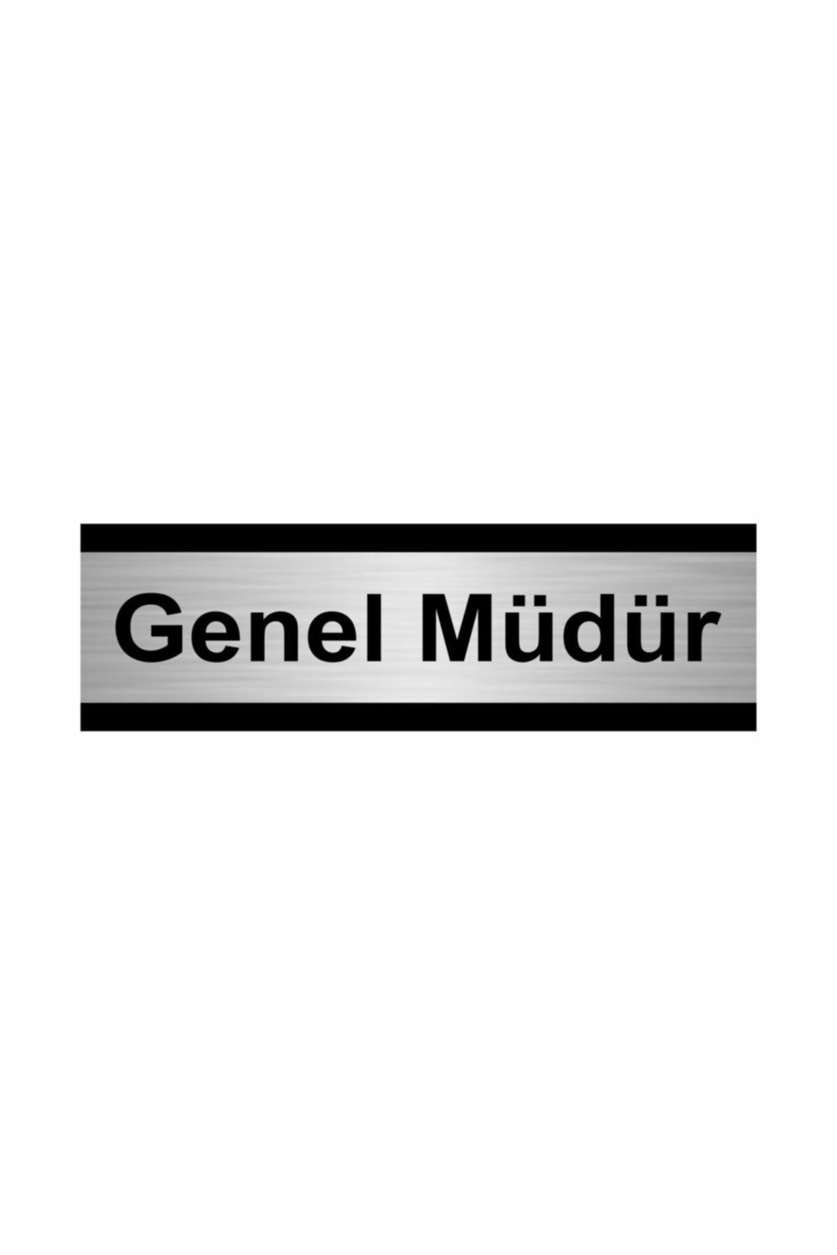 Genel Müdür 5x20cm Gümüş Renk Metal Yönlendirme Levhası Kapı İsimlik Tabela