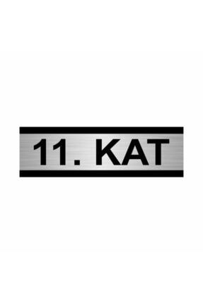 11. Kat 5x20cm Gümüş Renk Metal Yönlendirme Levhası Kapı İsimlik Tabela
