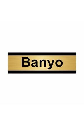 Banyo 5x20cm Altın Renk Metal Yönlendirme Levhası Kapı İsimlik Tabela