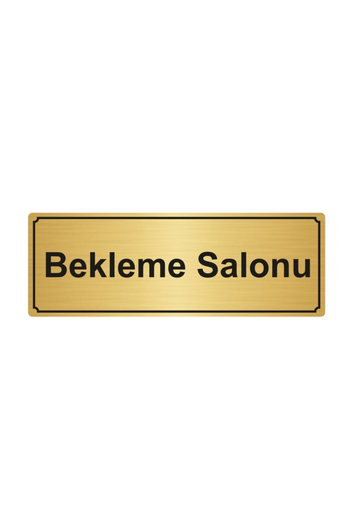 Bekleme Salonu Yönlendirme Levhası 5cmx20cm Altın Renk Metal Kapı İsimlik Tabela