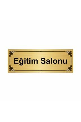 Eğitim Salonu 7x20cm Altın Renk Metal Yönlendirme Levhası Kapı İsimlik Tabela