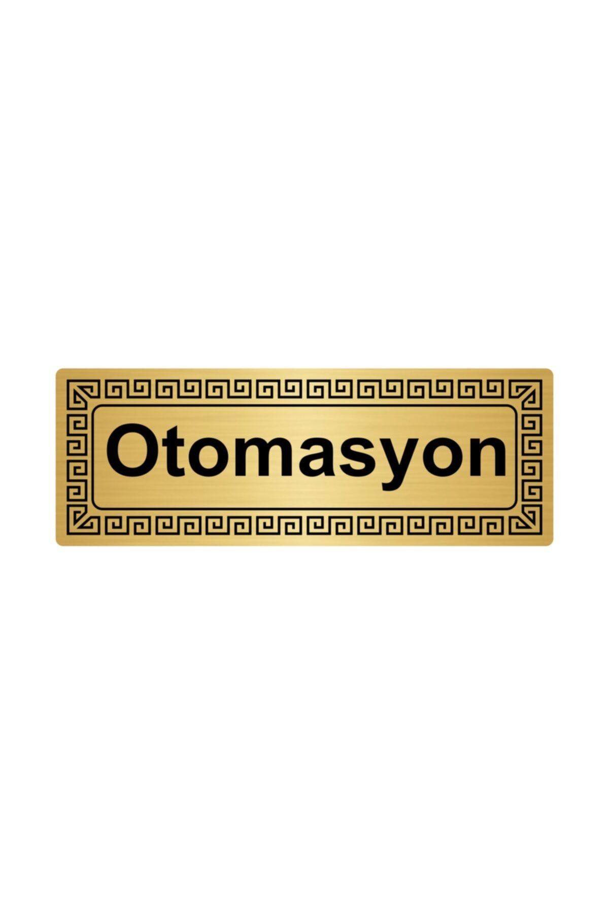 Otomasyon 7 cmx20 cm Metal Yönlendirme Levhası Altın Renk Metal Kapı İsimlik Tabela