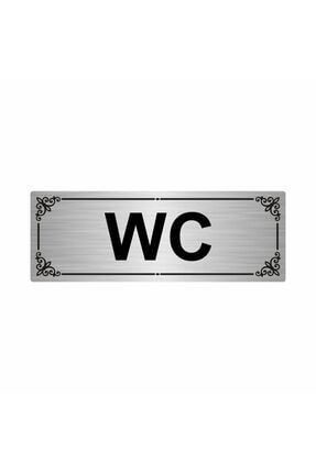 Wc 7x20cm Gümüş Renk Metal Yönlendirme Levhası Kapı İsimlik Tabela