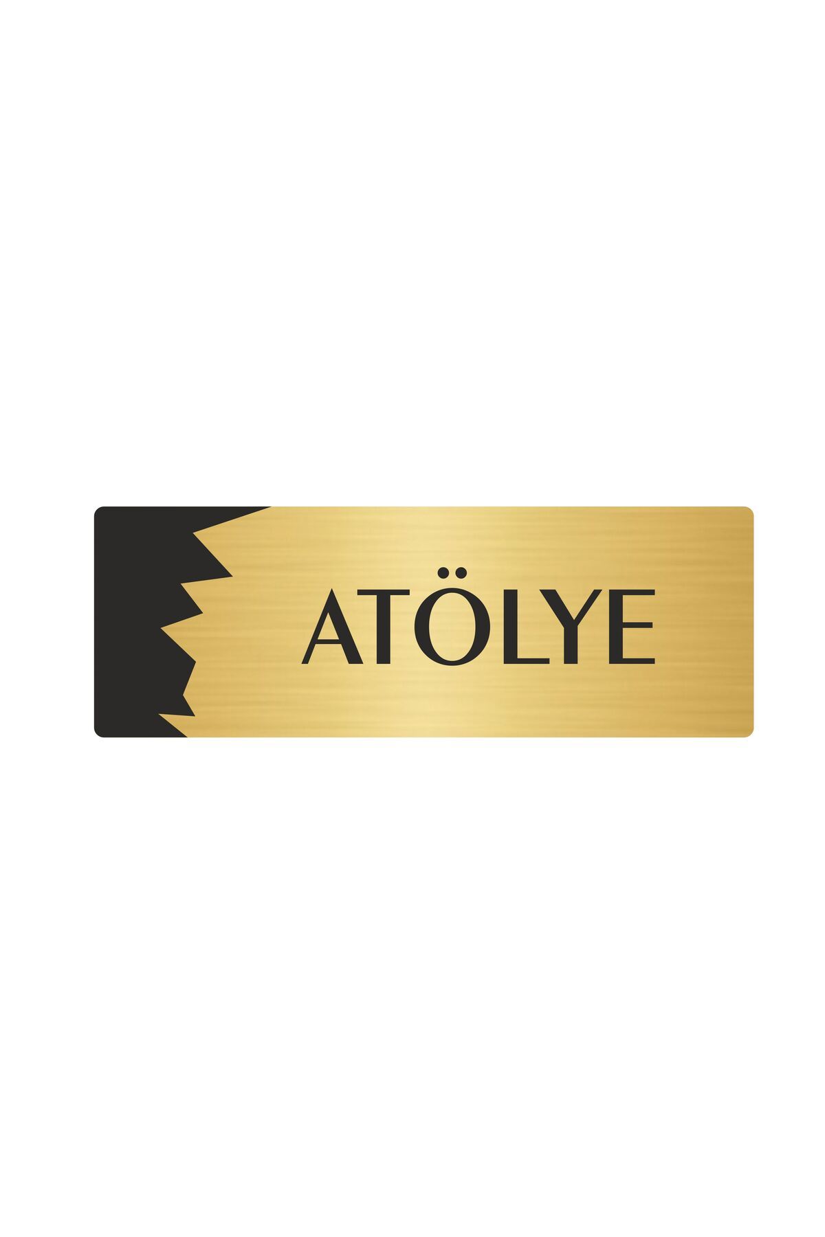Metal Departman Kapı İsimliği, Yönlendirme levhası Atölye 10X20 Cm Altın Renk Kapı İsimlik Tabela