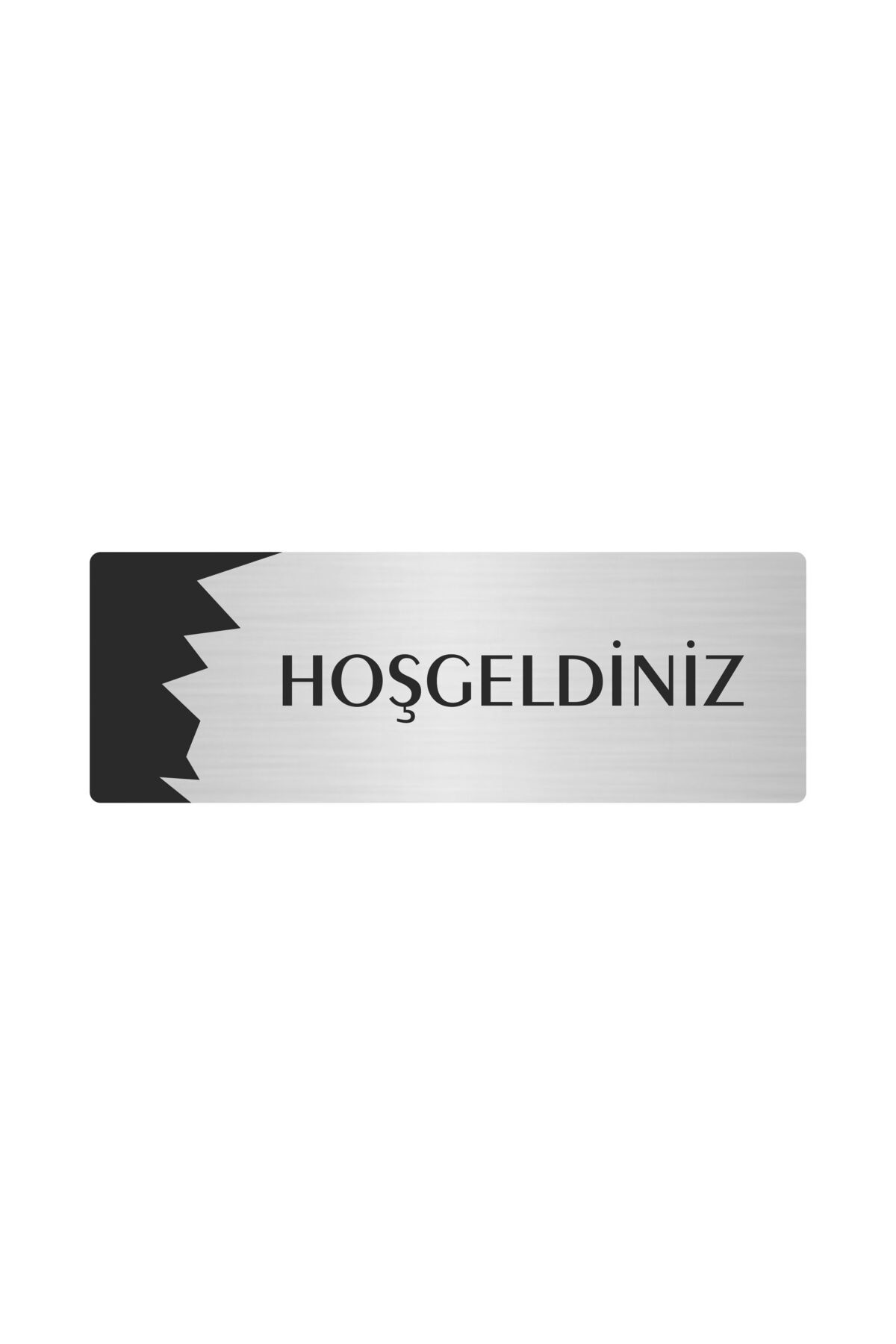 Metal Departman Kapı İsimliği, Yönlendirme levhası Hoşgeldiniz 10X20 Cm Gümüş Renk Kapı İsimlik Tabela