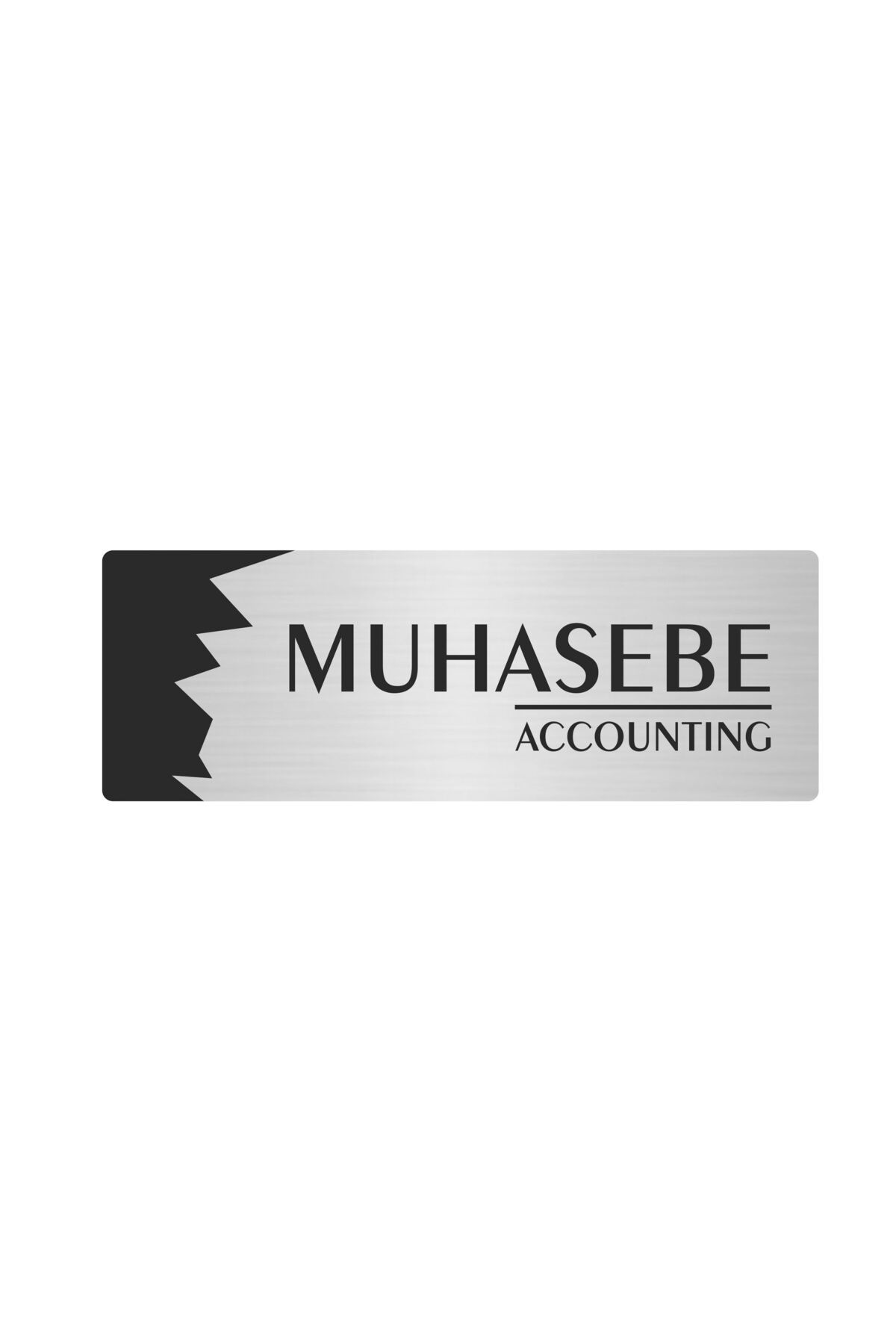 Metal Departman Kapı İsimliği, Yönlendirme levhası Muhasebe(Accounting) 10X20 Cm Gümüş Renk Kapı İsimlik Tabela