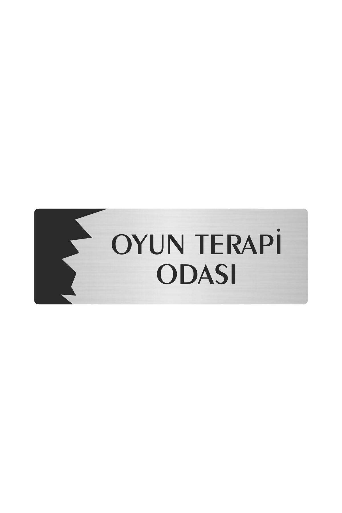 Metal Departman Kapı İsimliği, Yönlendirme levhası Oyun Terapi Odası 10X20 Cm Gümüş Renk Kapı İsimlik Tabela