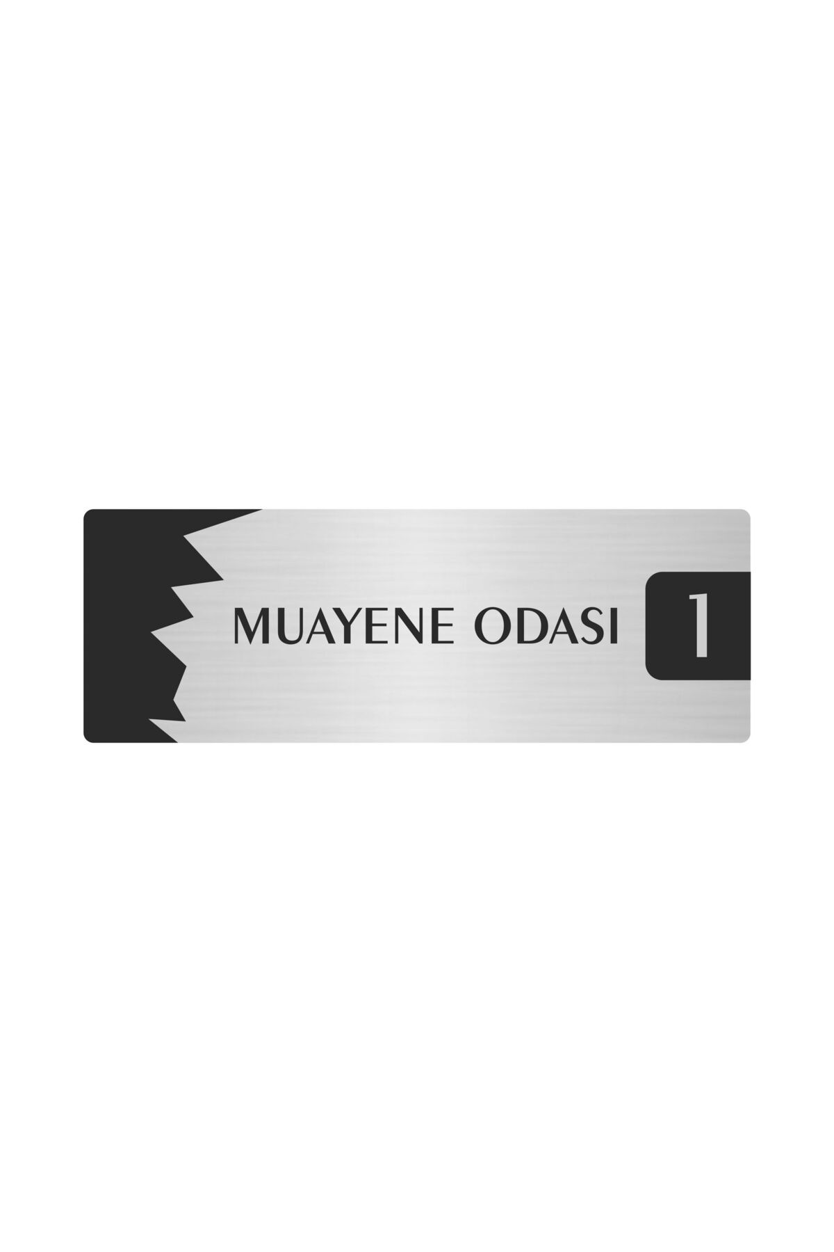 Metal Departman Kapı İsimliği, Yönlendirme levhası Muayene Odası (1) 10X20 Cm Gümüş Renk Kapı İsimlik Tabela