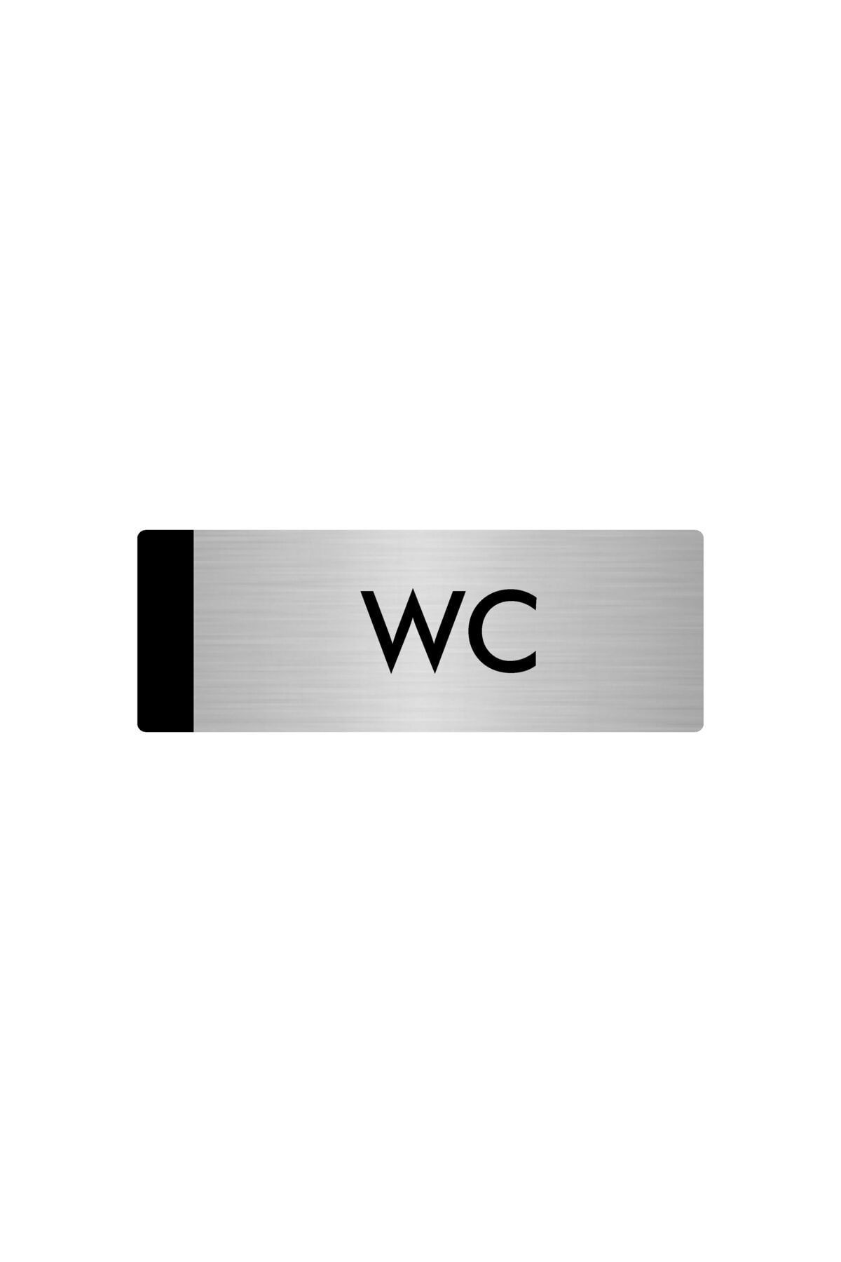 Metal Yönlendirme Levhası, Departman Kapı Isimliği Wc 10X20 Cm Gümüş Renk Kapı İsimlik Tabela