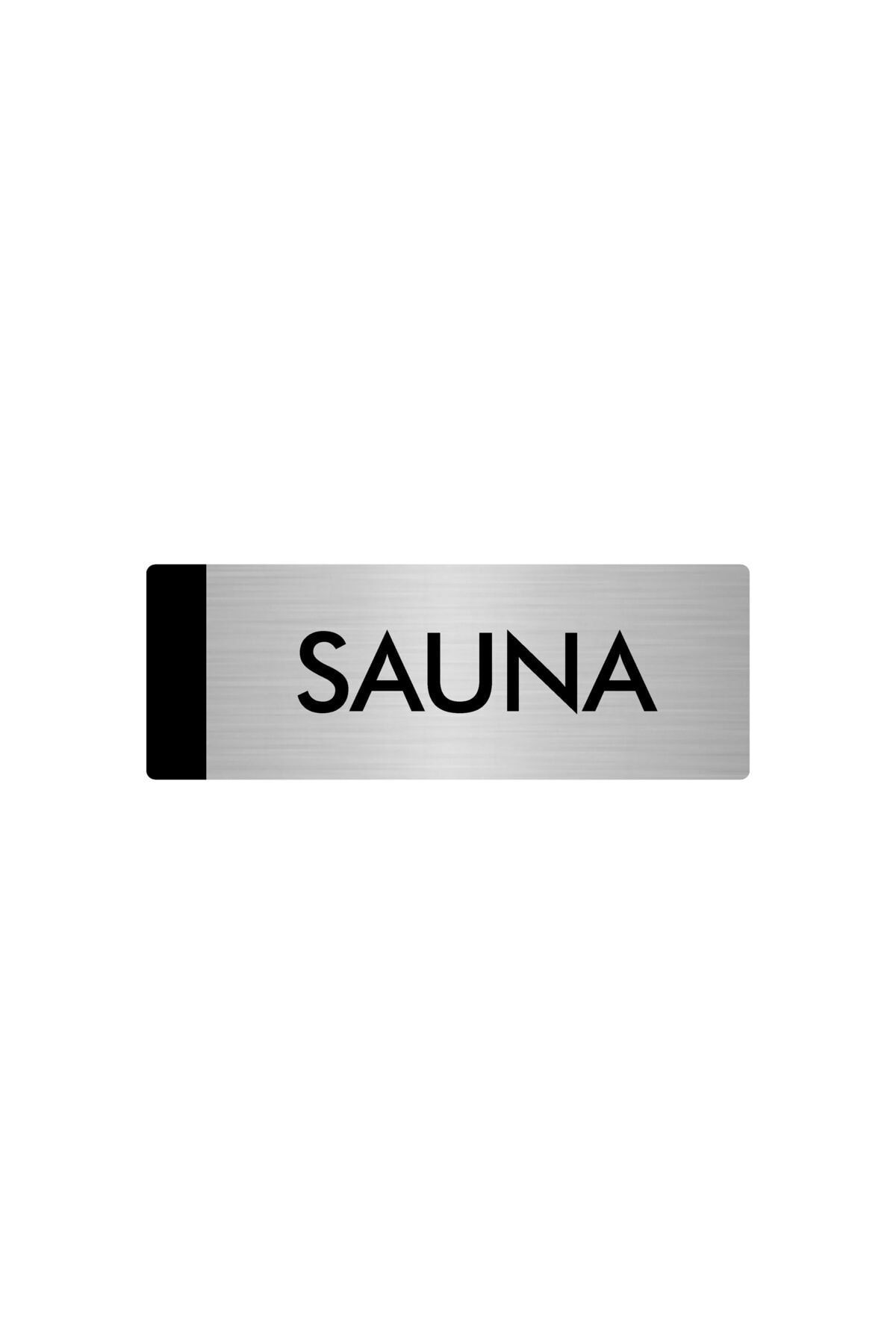 Metal Yönlendirme Levhası, Departman Kapı Isimliği Sauna 7X20 Cm Gümüş Renk Kapı İsimlik Tabela