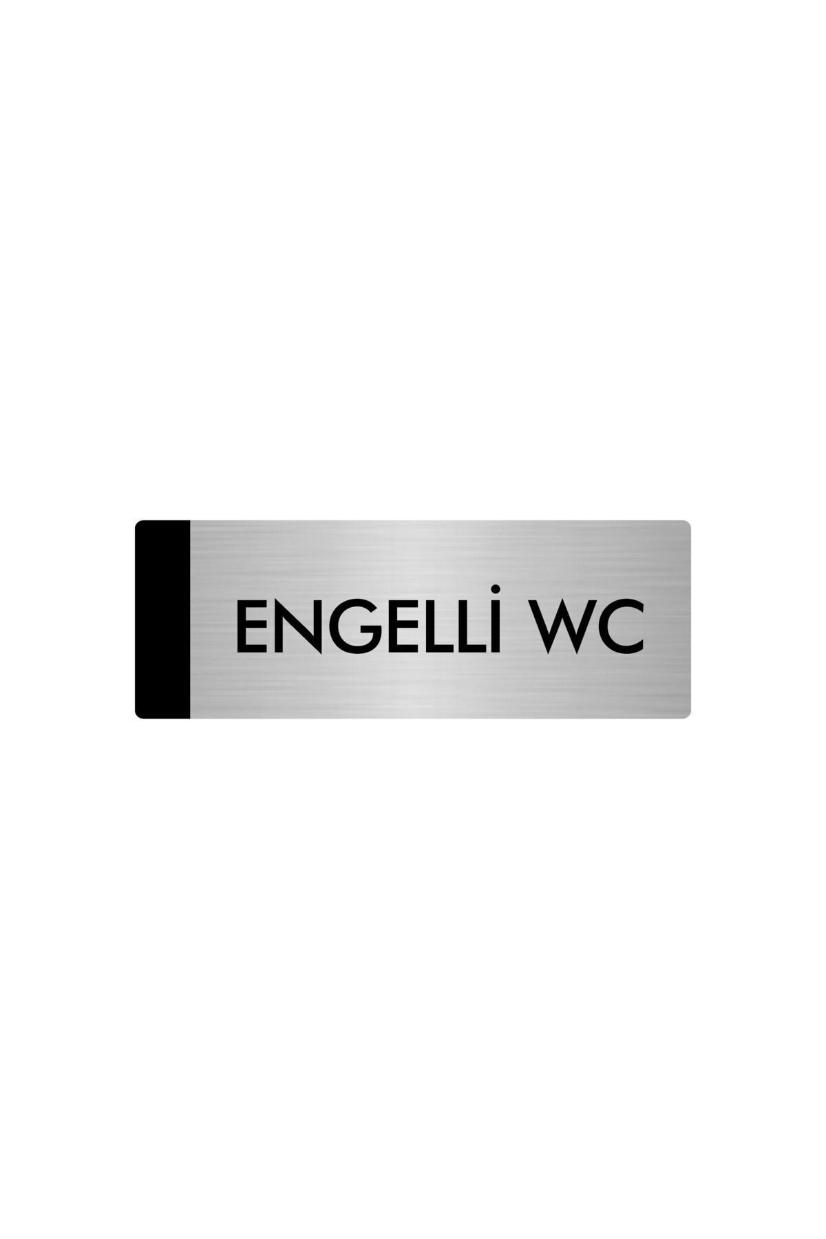 Metal Yönlendirme Levhası, Departman Kapı Isimliği Engelli Wc 10X20 Cm Gümüş Renk Kapı İsimlik Tabela