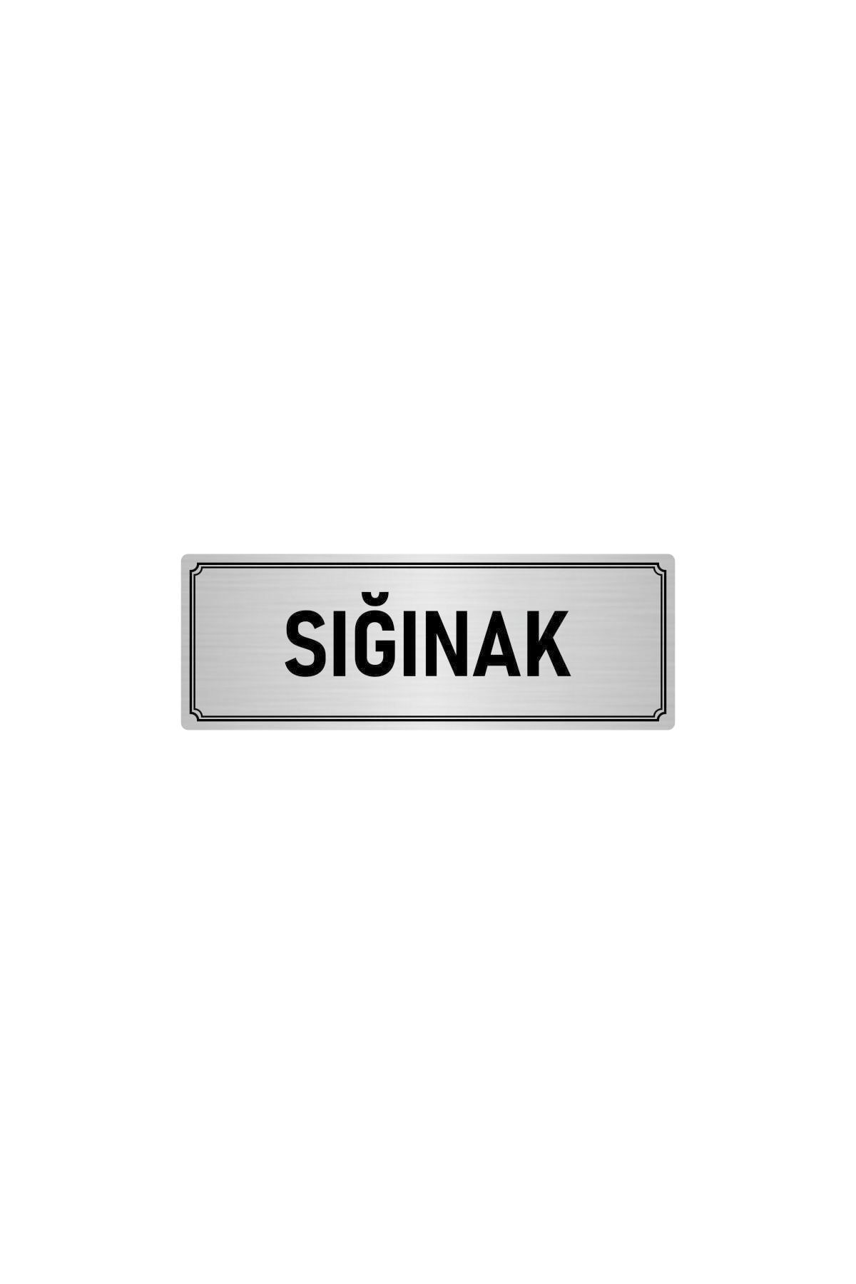 Metal Yönlendirme Levhası, Departman Kapı Isimliği Sığınak 7x20 Cm Gümüş Renk Kapı İsimlik Tabela