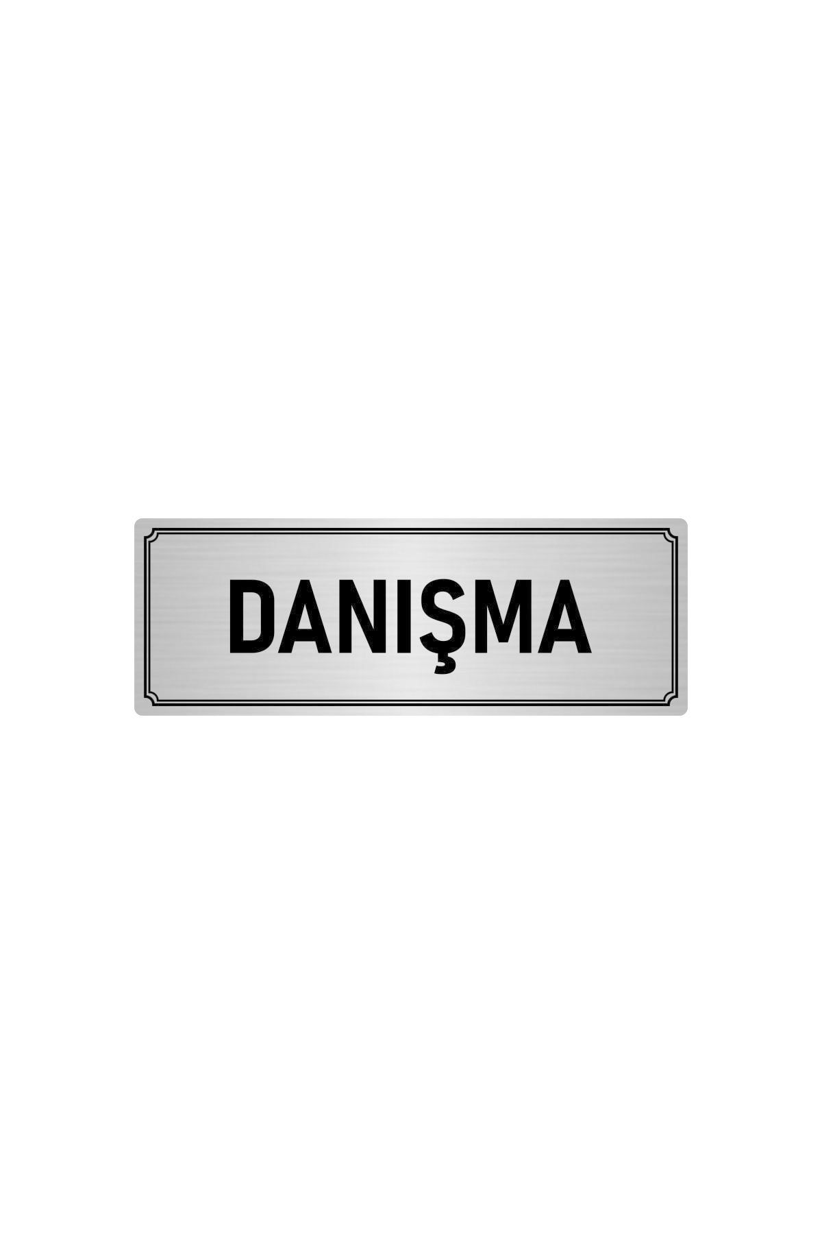 Metal Yönlendirme Levhası, Departman Kapı Isimliği Danışma 7x20 Cm Gümüş Renk Kapı İsimlik Tabela