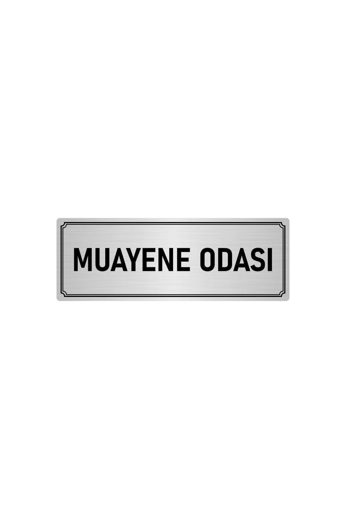 Metal Yönlendirme Levhası, Departman Kapı Isimliği Muayene Odası 10x20 Cm Gümüş Renk Kapı İsimlik Tabela